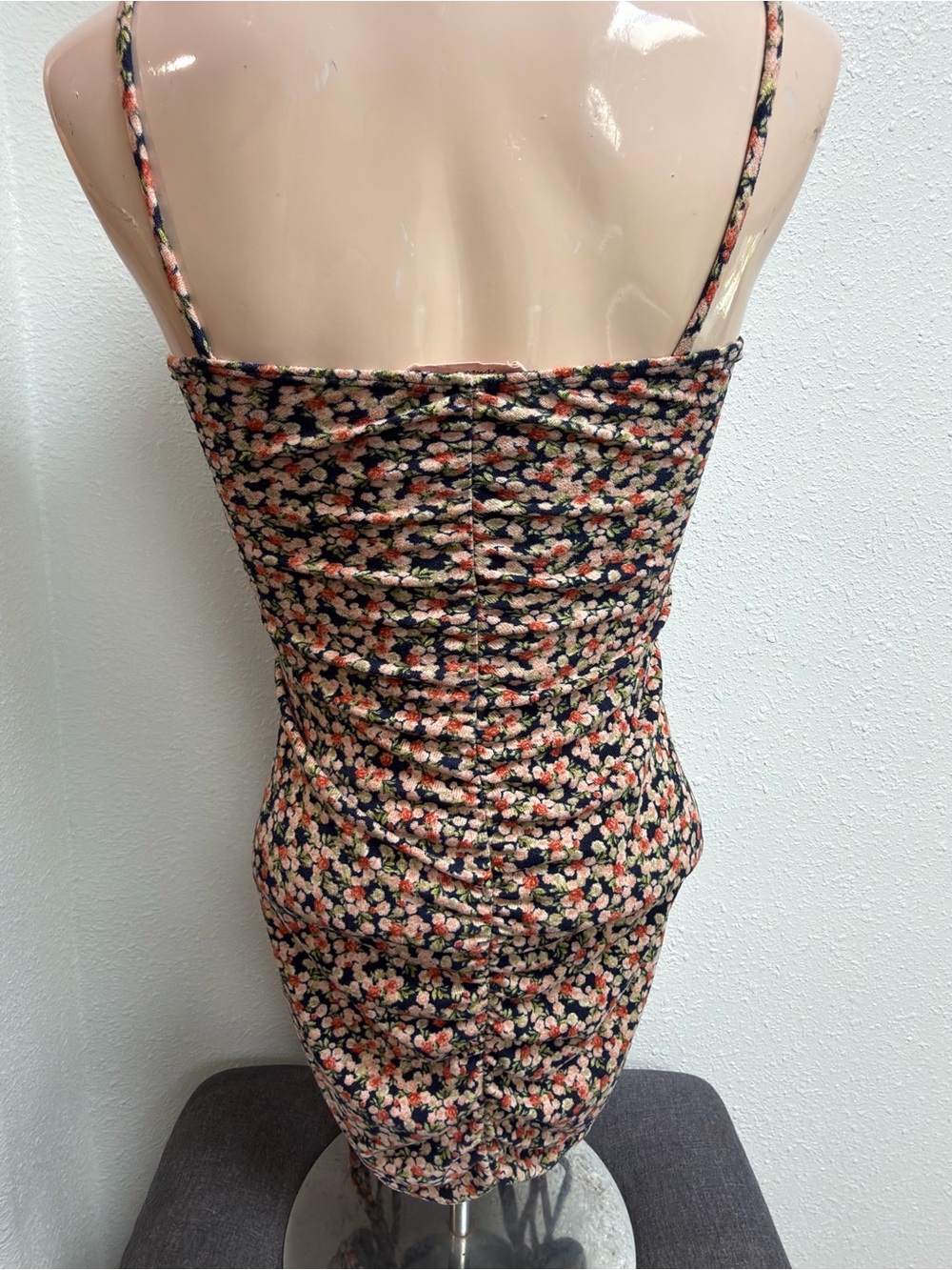 Amable Floral Ruched Drawstring Bodycon Mini Dress - Picture 5 of 5